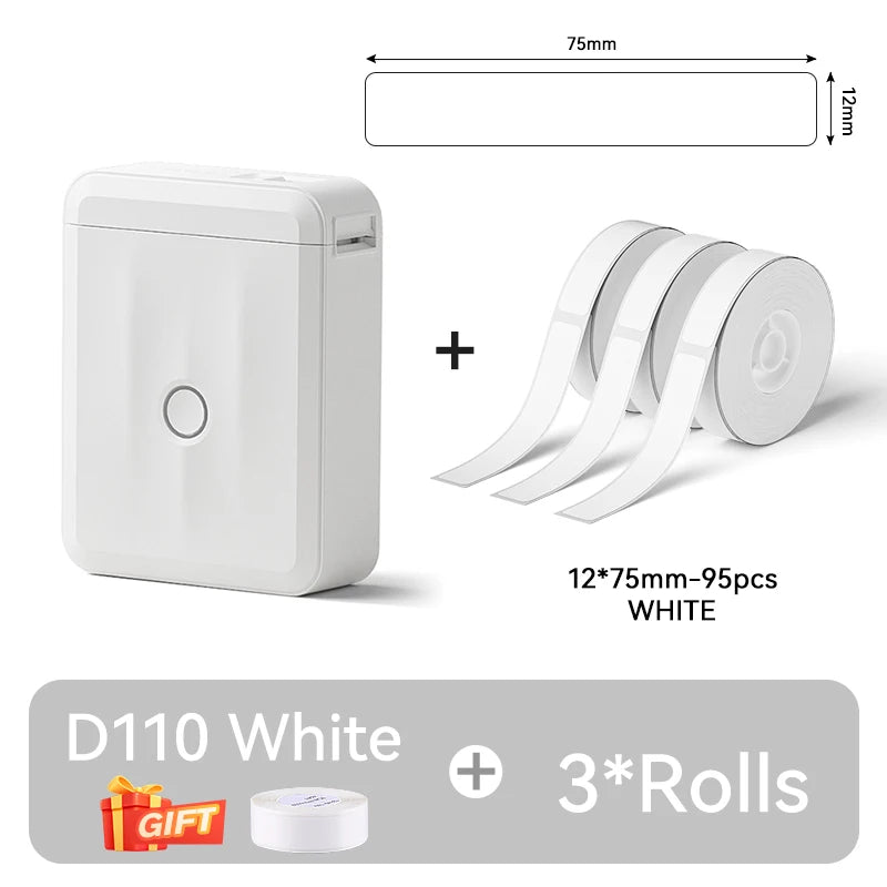 D110 Upgraded Version Thermal Label Printer Mini Portable Smart Label Maker With Tape