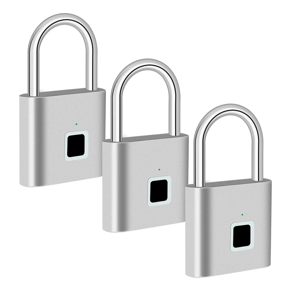 Kleines Smart-Fingerabdruck-Padlock Zinklegierung Körper 9000 Mal Öffnen Wiederaufladbares Digital Schloss Fitnessstudio Schule Gepäckschrank Sicherheit Padlock