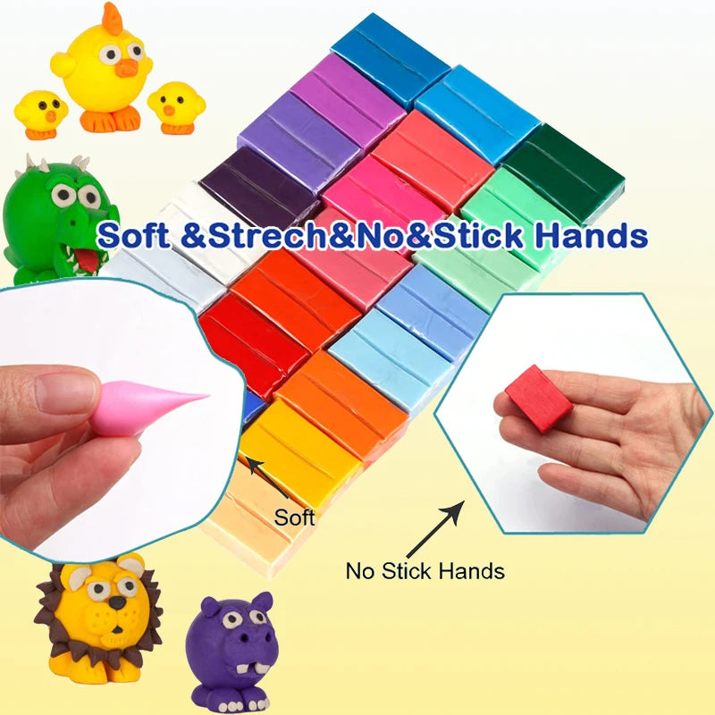 24-Colour Modelling Clay Kit with Sculpting Tools
