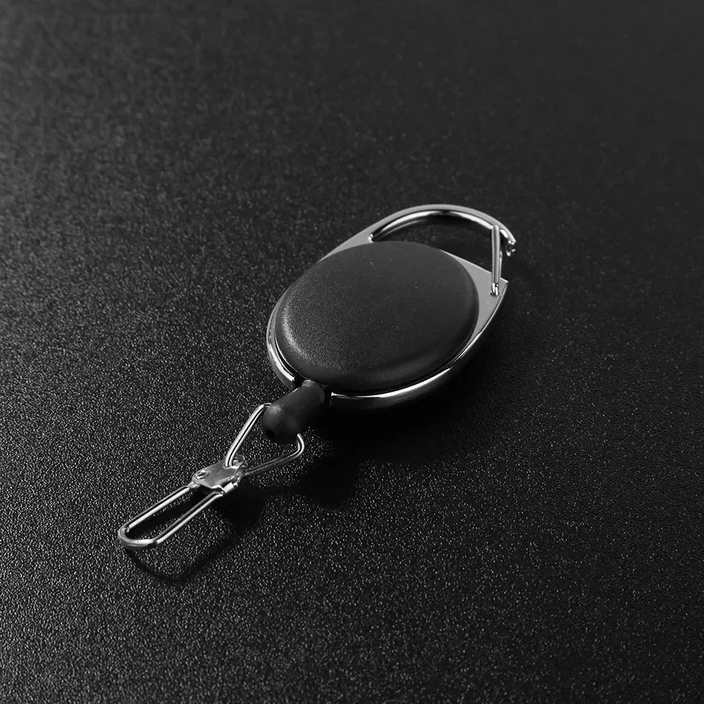 2-12pcs Retractable Key Chain Reel Badge Holder Fly Fishing Zinger Retractor with Quick Release Spring Clip Fishing Accessories
