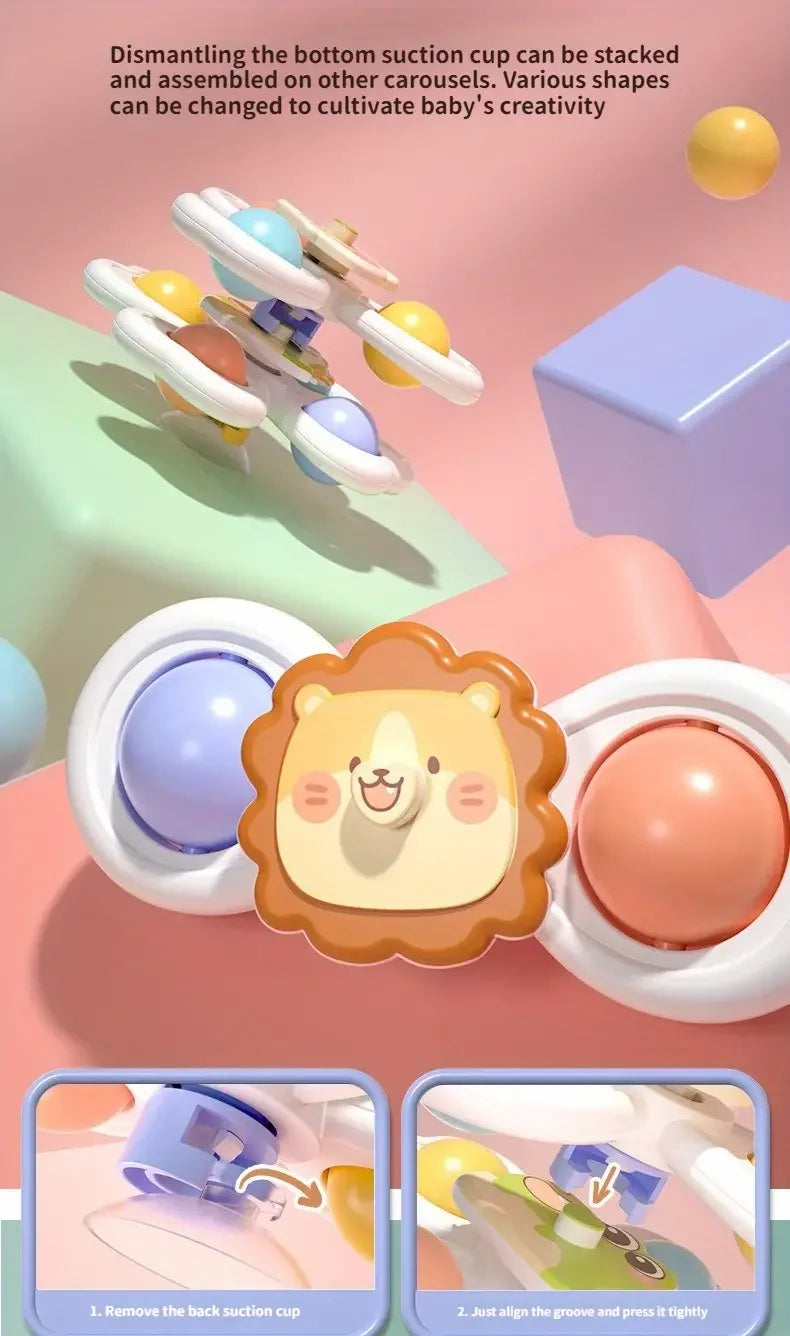 3PCS Suction Cup Spinner Toy for Bath