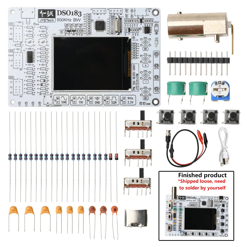DSO183 digitális oszcilloszkóp DIY készlet és tok, többféle változat