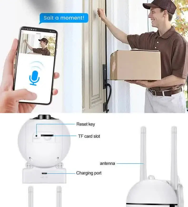 2MP Outdoor WiFi Security Camera with Color Night Vision & 2-Way Audio