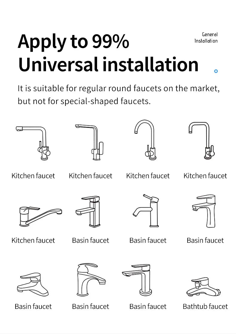 Metal 1080° Universal Rotation Faucet Sprayer Head 22/24mm Adaptor Washbasin Faucet Extender Aerator Bubbler Nozzle Kitchen Tap 
