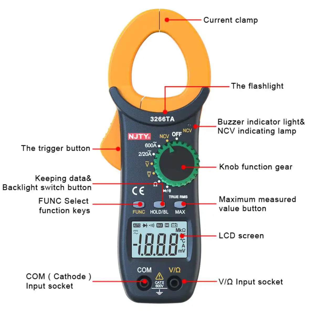 3266TA Auto-Ranging Digital Clamp Meter