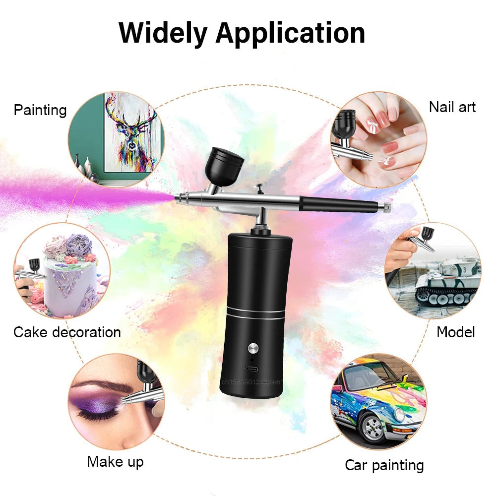 Airbrush with Compressor Airbrush Painting Mini Spray Gun for Painting Wireless Electric Paint Gun Airbrush Kit with Compressor 