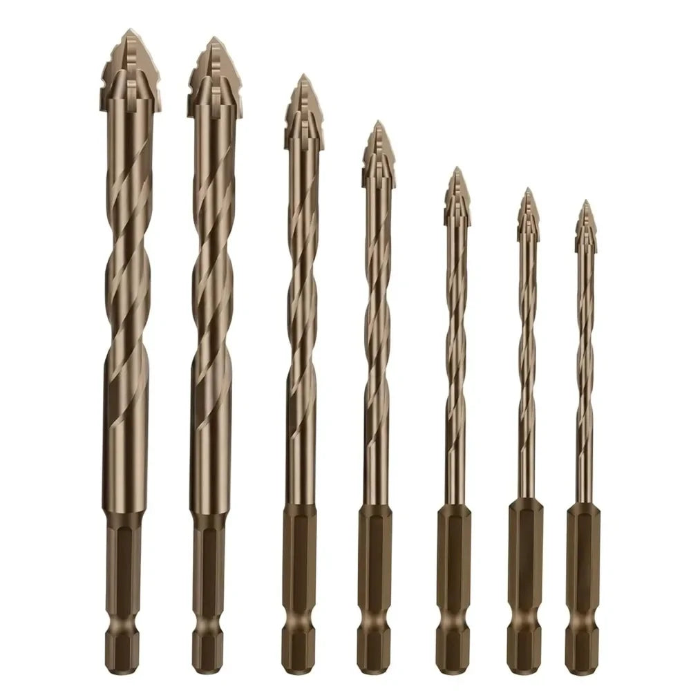 Seven-Piece Carbide Tile and Masonry Drill Bit Set