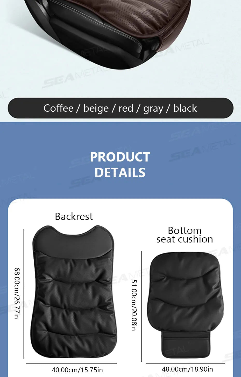 SEAMETAL Winter Car Seat Cover Thicken Thermal Plush Car Seat Cushion Anti Slip Seat Protection Cover Universal for Sedan/Suv