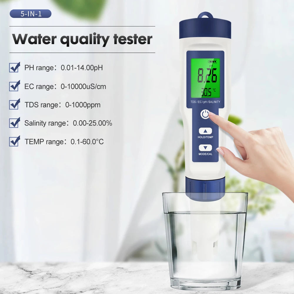 Digital Water Tester - pH, EC and TDS Options