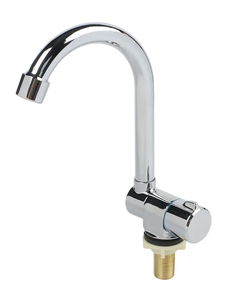 RV Interior Faucet G1/2 Single Cold Stainles Steel 360° Rotating Folding Valve Single Hole Faucet RV Caravan Camper Accessories
