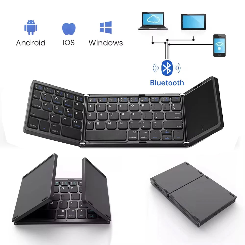 Foldable Bluetooth Keyboard with Layout Options