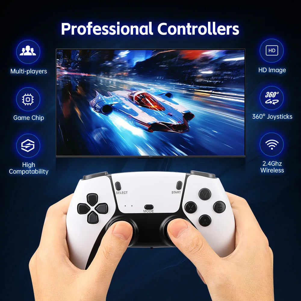 M15 4K Game Stick TV Video Game Console 64G Built-in 20000 Games Retro Handheld Game Player With Wireless Gamepad Controller 