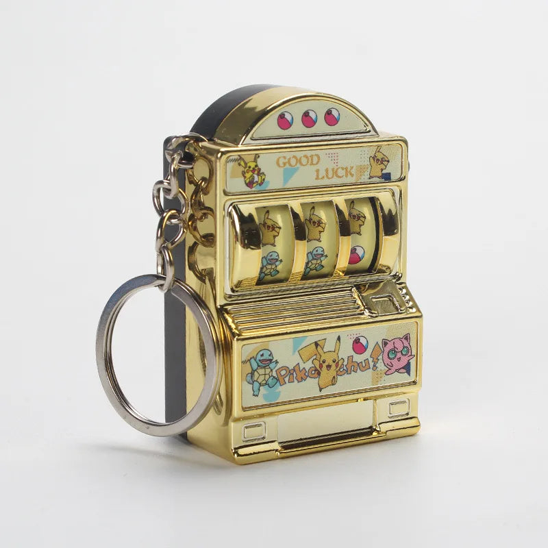 Mini Pokemon Figures Slot Machine keychain Plated Colour Turnable Very Interesting Child Gift Toys 