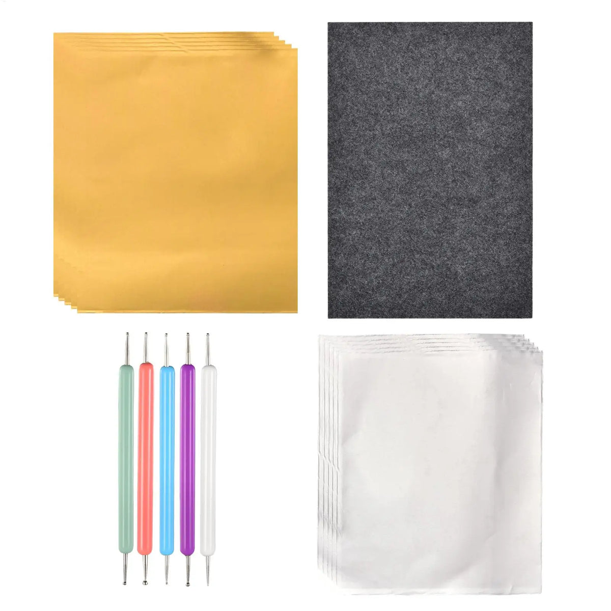 Aluminum Foil Embossing Art Tools Reusable Beginner Craft Kits for Painting Classroom Projects Greeting Card Making Home Decor
