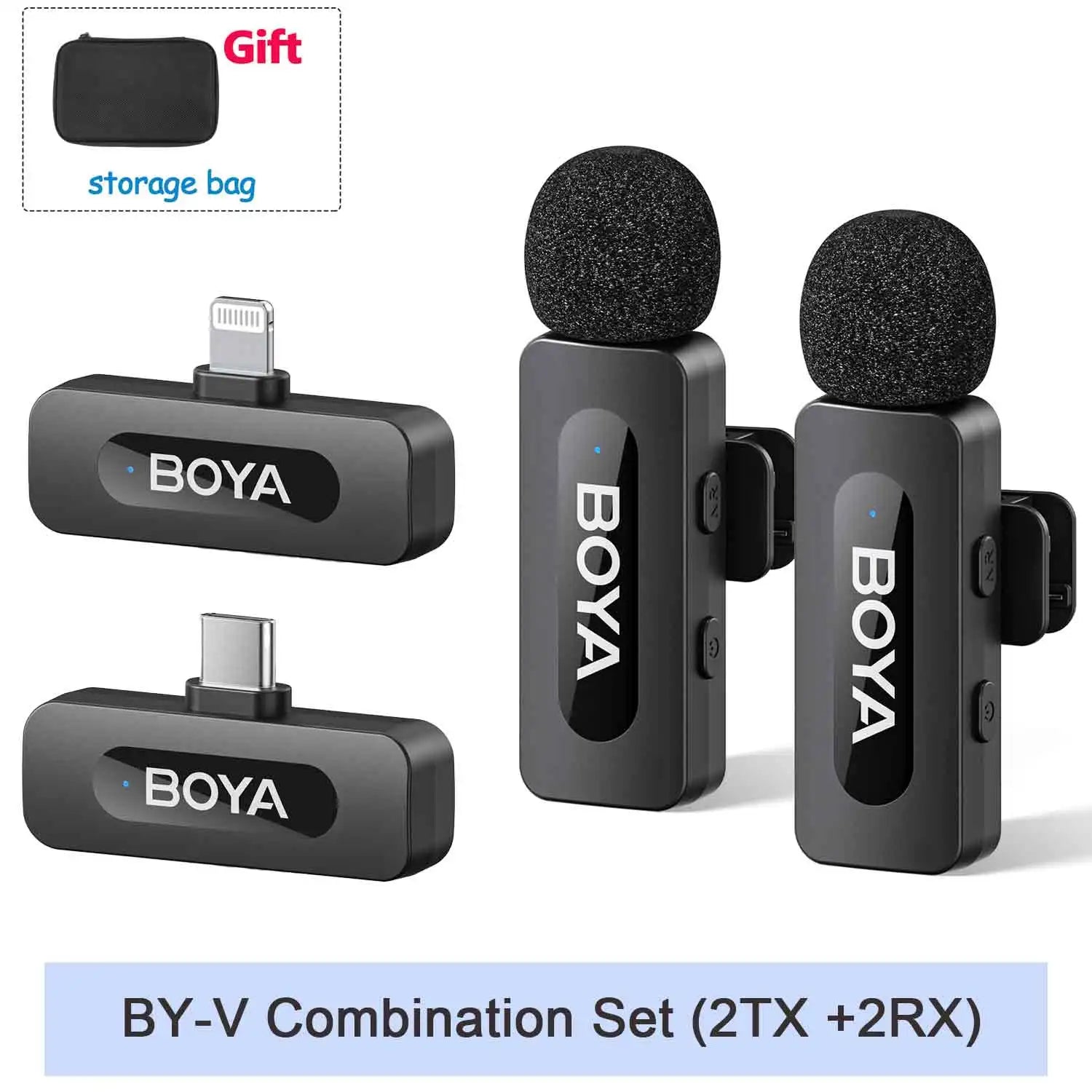 BOYA BY-V Professional Wireless Lavalier Mini Microphone for iPhone iPad Android Live Broadcast Gaming Recording Interview Vlog 