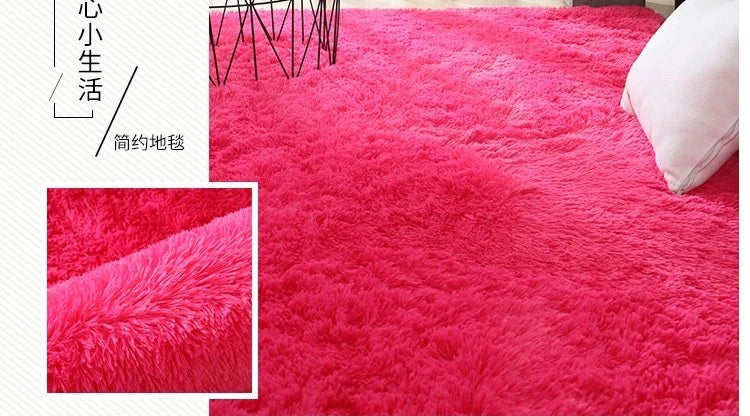 White Fluffy Hall Carpet Modern Living Room Bedroom Home Decor Large Mats Thickened Non-Slip Girl Children's Room Pink Furry Rug 