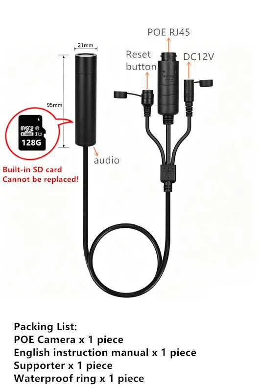 5MP IP66 PoE Mini Bullet Camera with Motion Detection