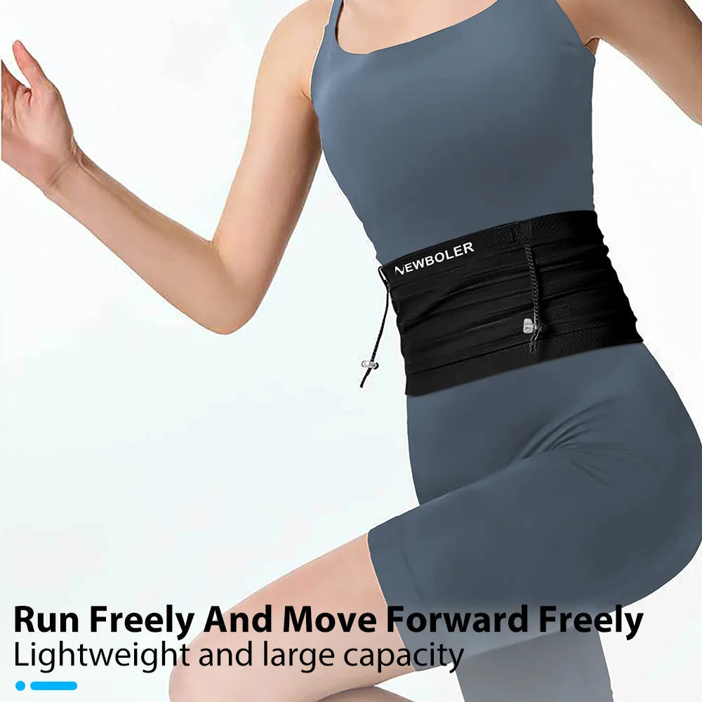 NEWBOLER Elastic Sports Waist Bag Pack Running Race Number Belt Triathlon Marathon Race Cycling Mountaineering Phone Waist Bag 