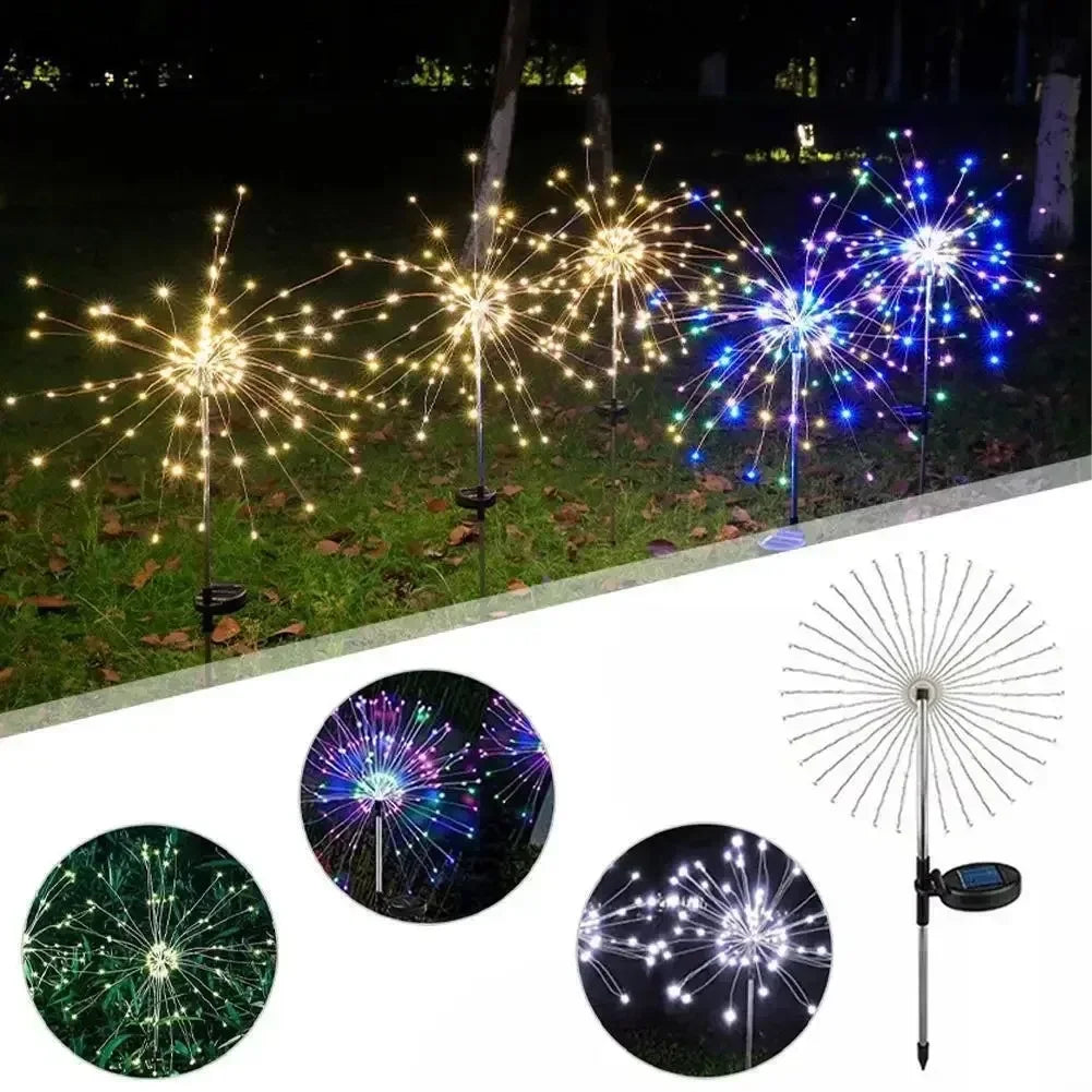 60-LED-Solarfeuerwerks-Gartenleuchte