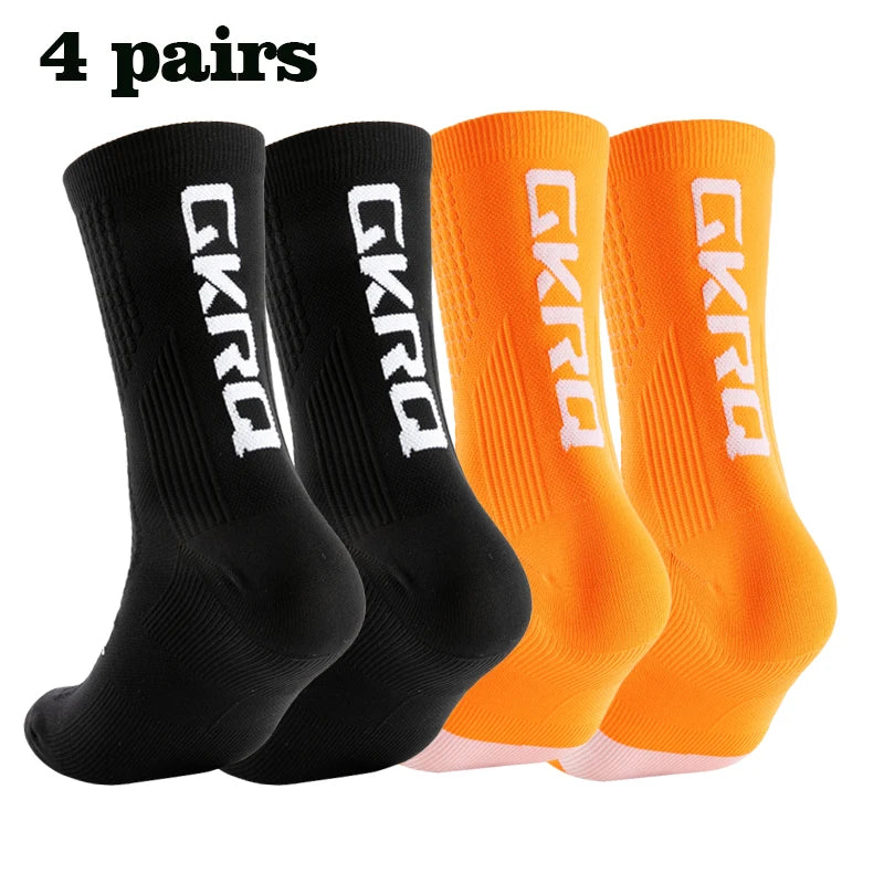 Meias de ciclismo GKRQ, conjunto de 4 pares, tamanhos M ou L
