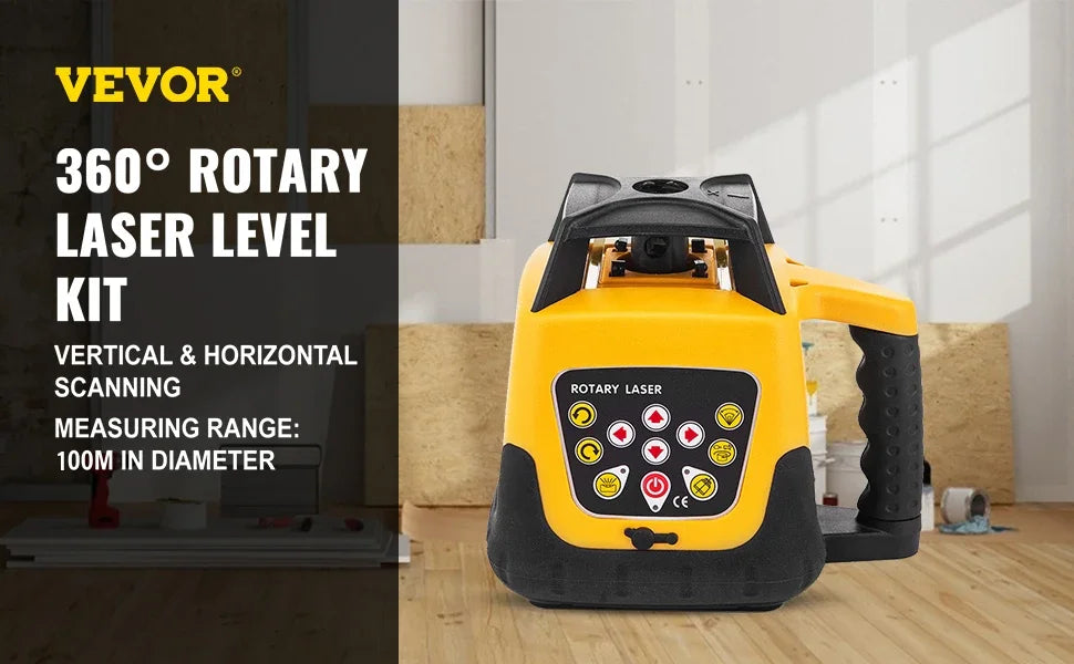 360° Rotary Laser Level with 500m Range Self-Leveling Tool