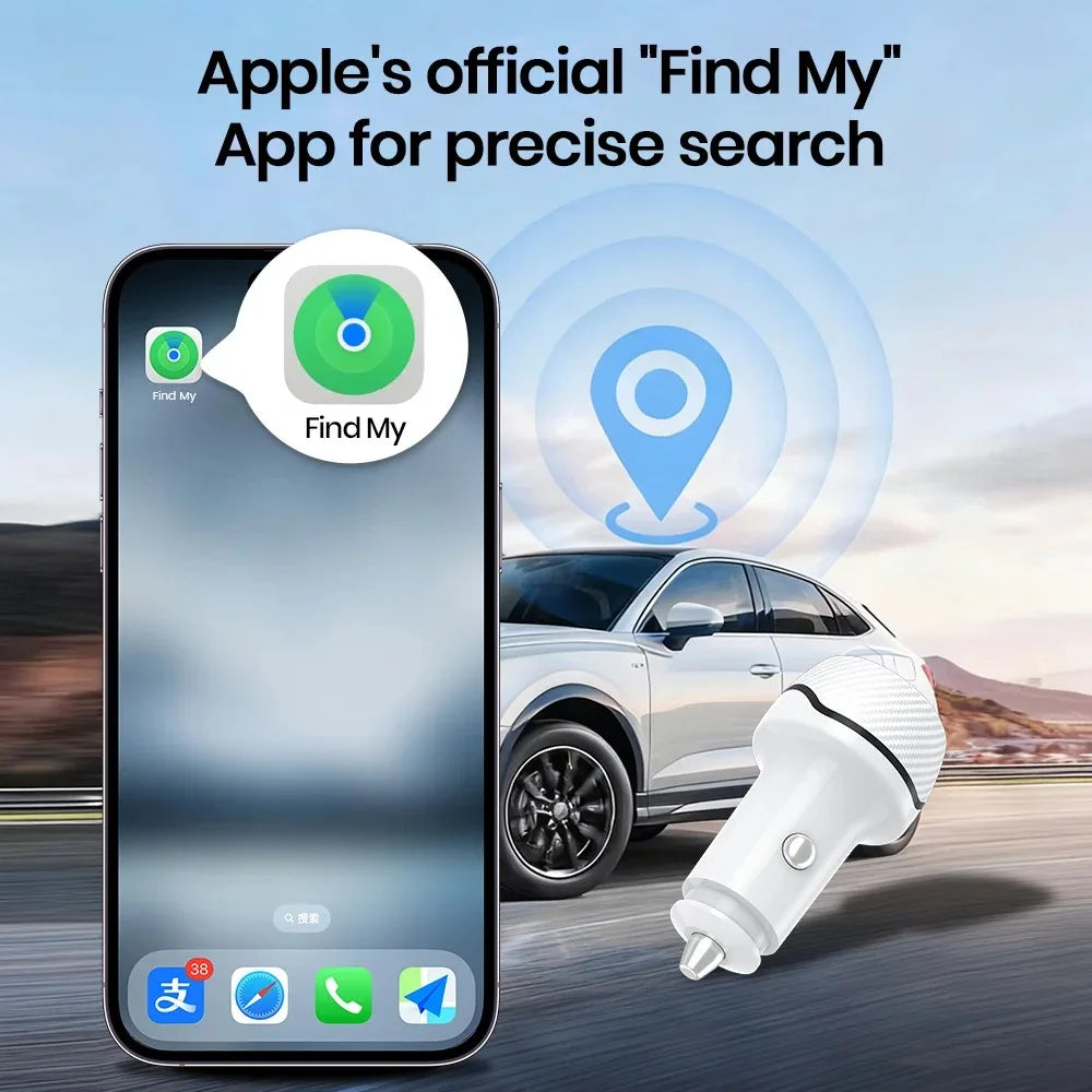 Localisateur GPS universel mini, chargeur de voiture, allume-cigare, adaptateur USB Type-C, pour iPhone IOS Apple Find My APP