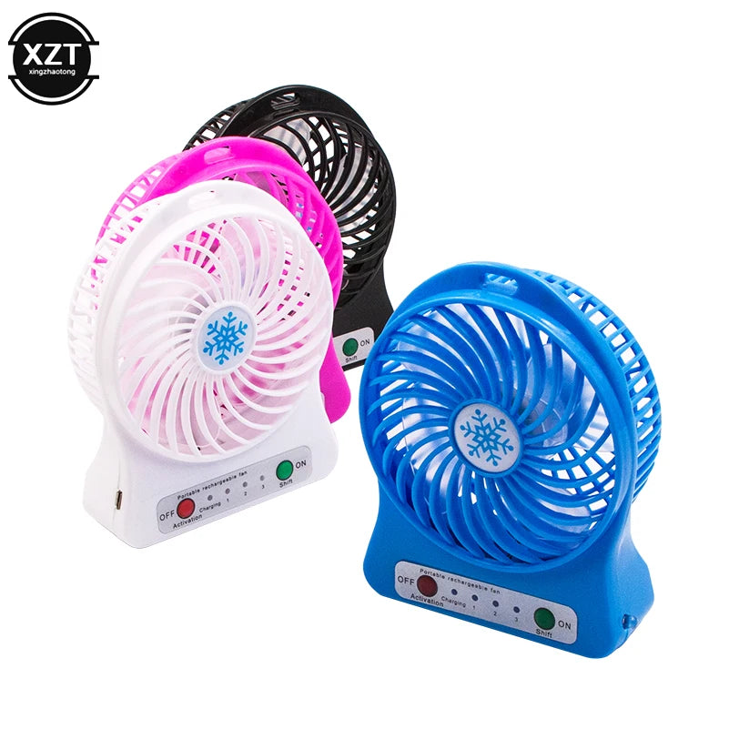 Mini hordozható ventilátor USB újratölthető ventilátor hordozható újratölthető LED-lámpa ventilátor hűtő Mini asztali USB 18650-elem ventilátor hűtés