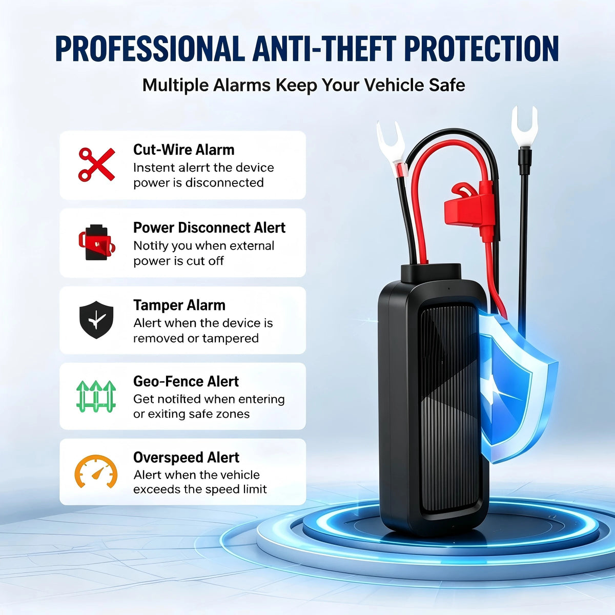 4G GPS Tracker for Car Motorcycle Truck Van Real Time Vehicle Tracking Anti Theft Cut Wire Alarm Subscription Required