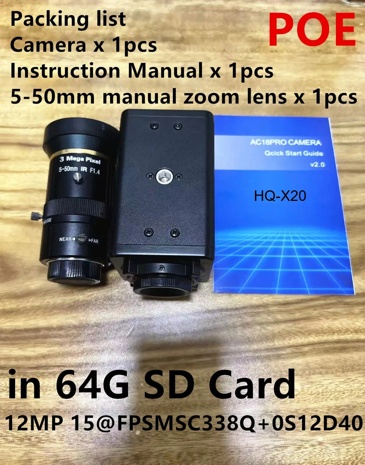 Caméra IP de sécurité 6K 4K avec POE, RTSP, RTMP et détection de mouvement