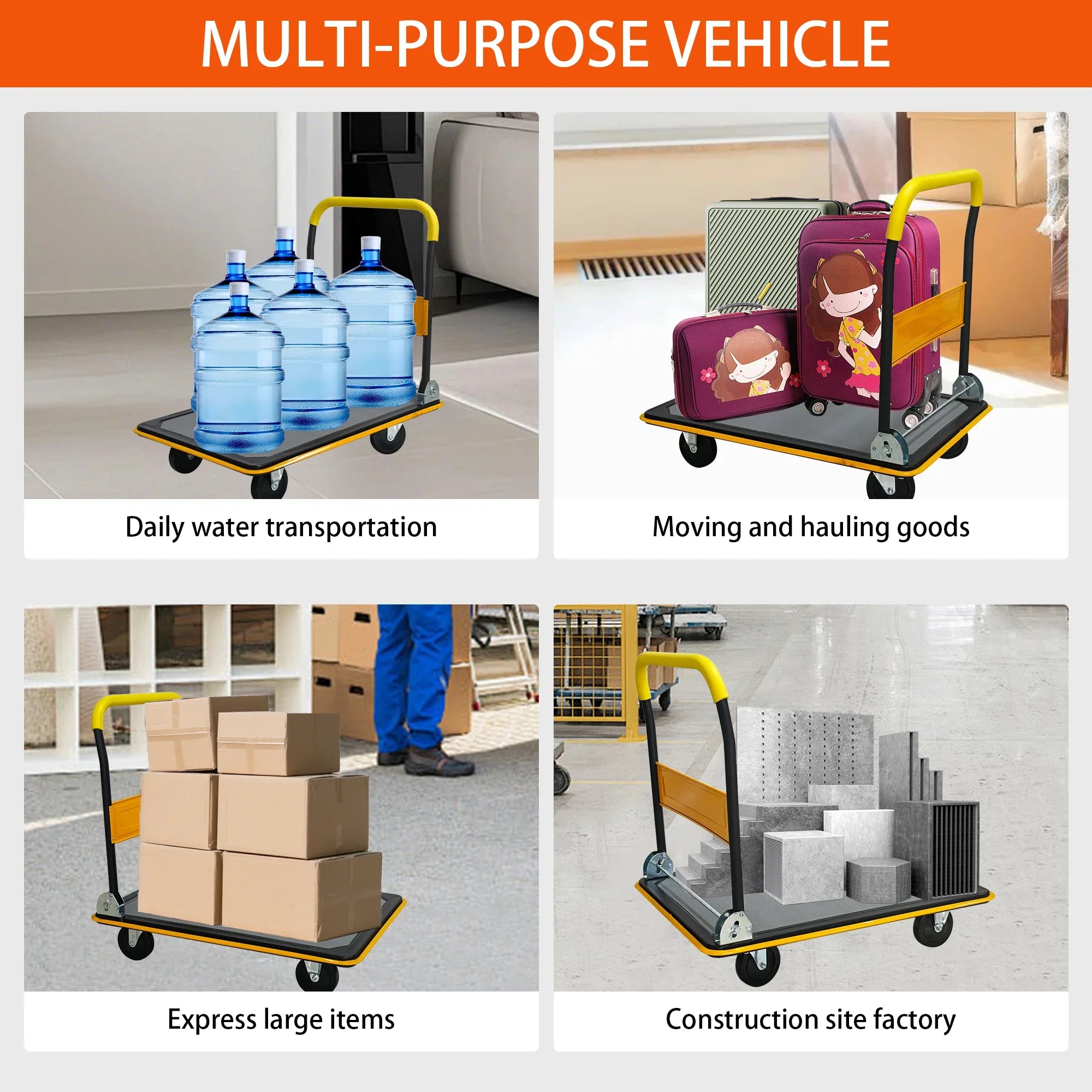 Foldable Platform Cart 660 lbs Heavy Duty Hand Truck