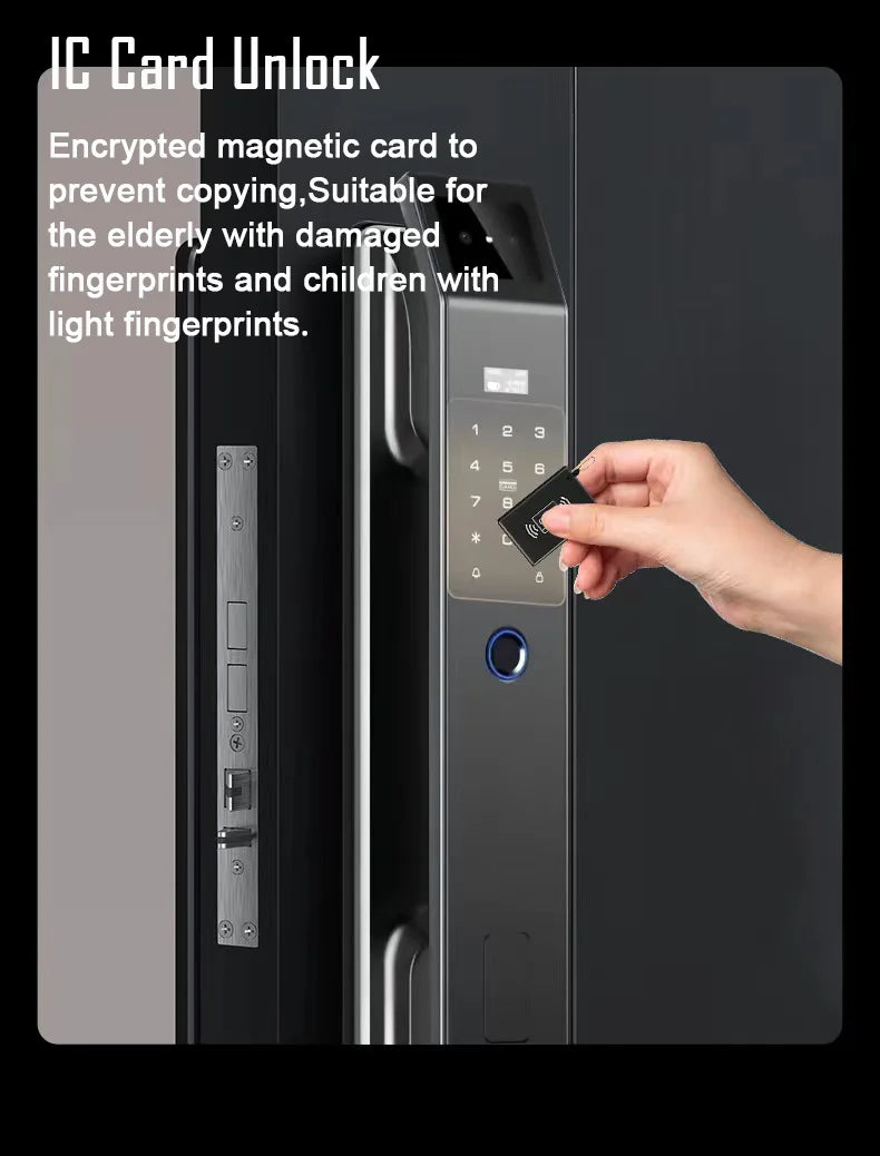 Face Recognition Digital Door Lock with Camera, Fingerprint & Keyless Entry