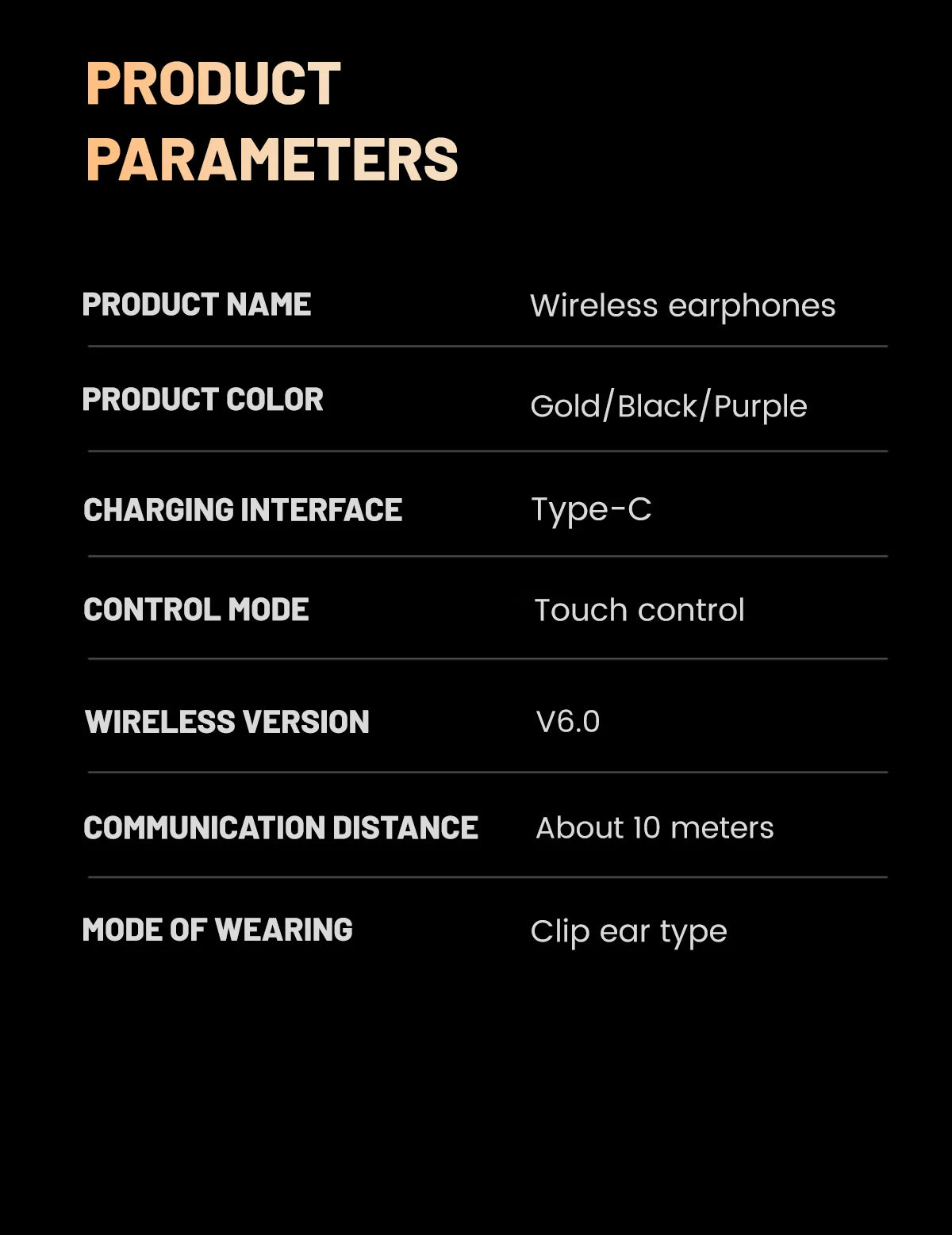 Open Ear Clip Wireless Bluetooth Earbuds with Mic
