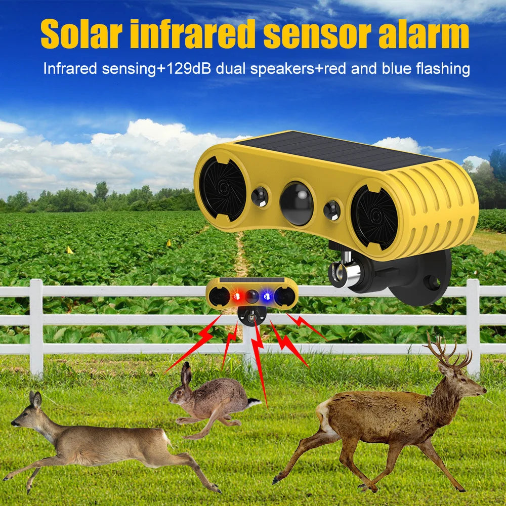 Outdoor Waterproof Solar Motion Alarm Detector 130dB 13-Sound Siren