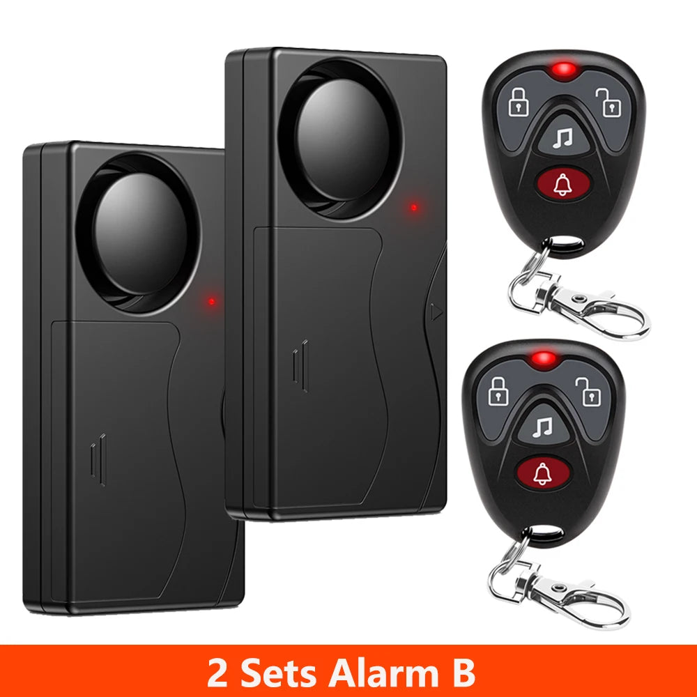 Awapow Wireless Vibration Bike Alarm With Remote Control Anti-Theft Door And Window Alarm 110dB Loud Home Bicycle Security 