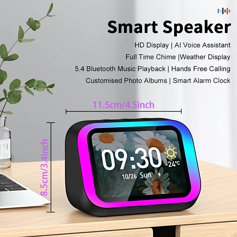 Bluetooth Alarm Clock with Speaker and Photo Display