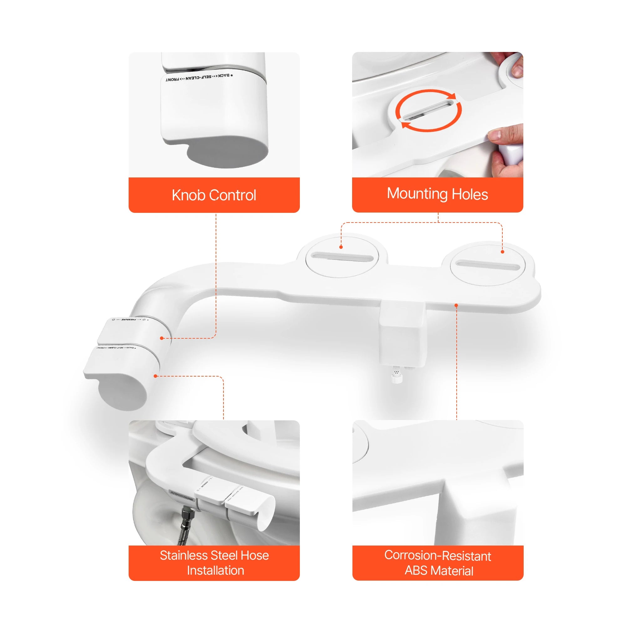 Traversez l’achat SucceBuy – Accessoire de bidet pour WC with double buse rétractable, pression d’eau réglable, eau froide, pulvérisateur pour lavage intime arrière et féminin.