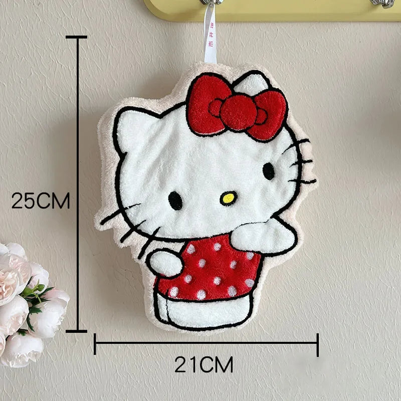 Sanrio Coral Fleece Hand Towel – Hello Kitty, My Melody & Pochacco 🐱 