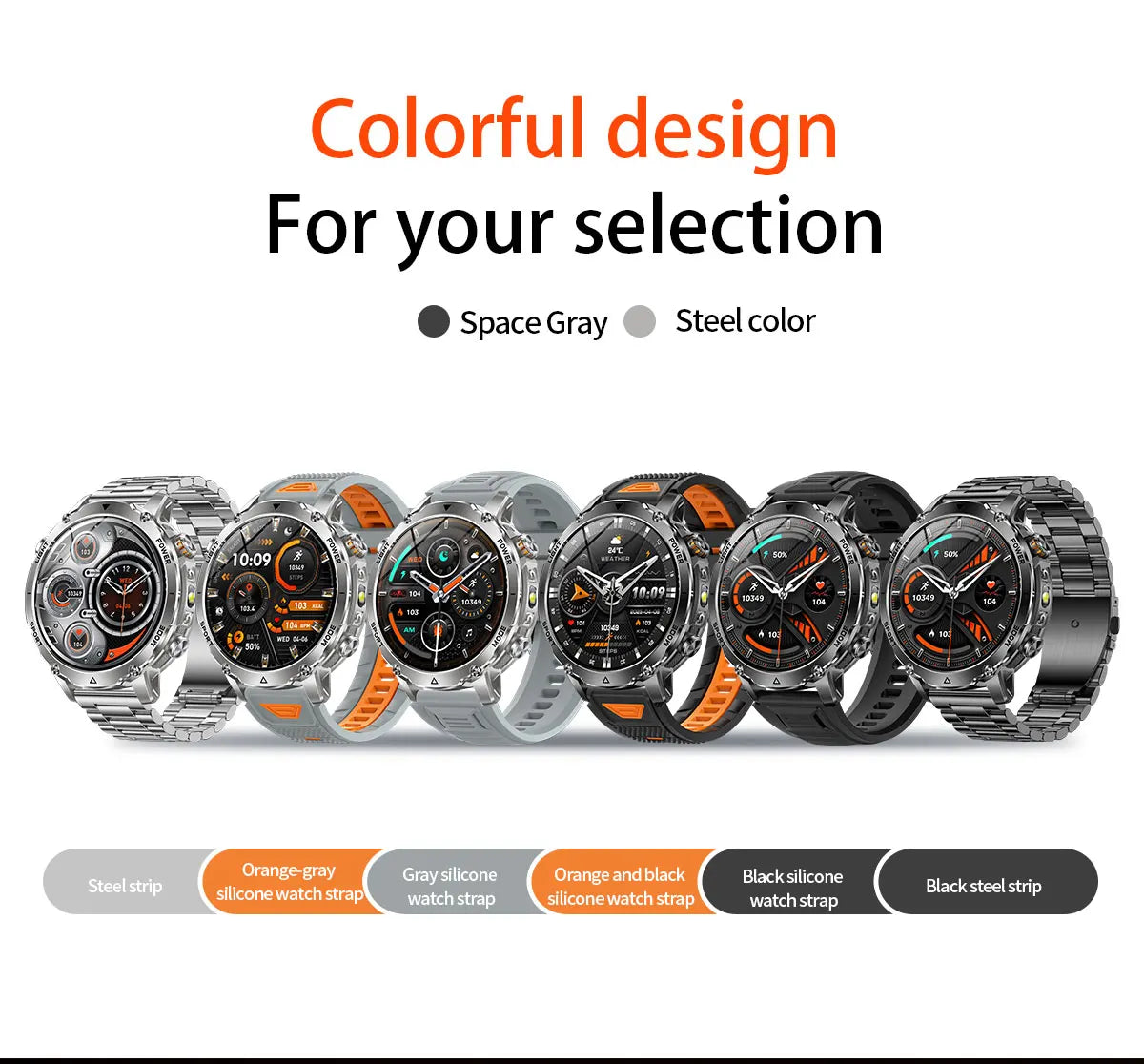 Outdoor Bluetooth Anruf-Smartwatch mit LED-Taschenlampe
