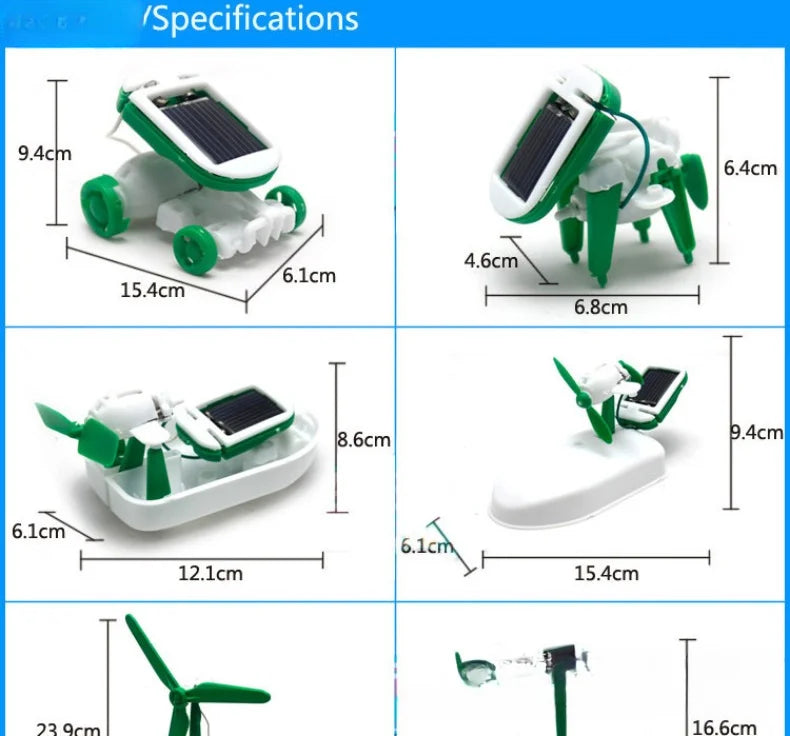 Robot Kits 6 in 1 DIY Solar Robot Science Experiment Creative Physics STEM Education Toys Enhance Assembly Skills Gifts