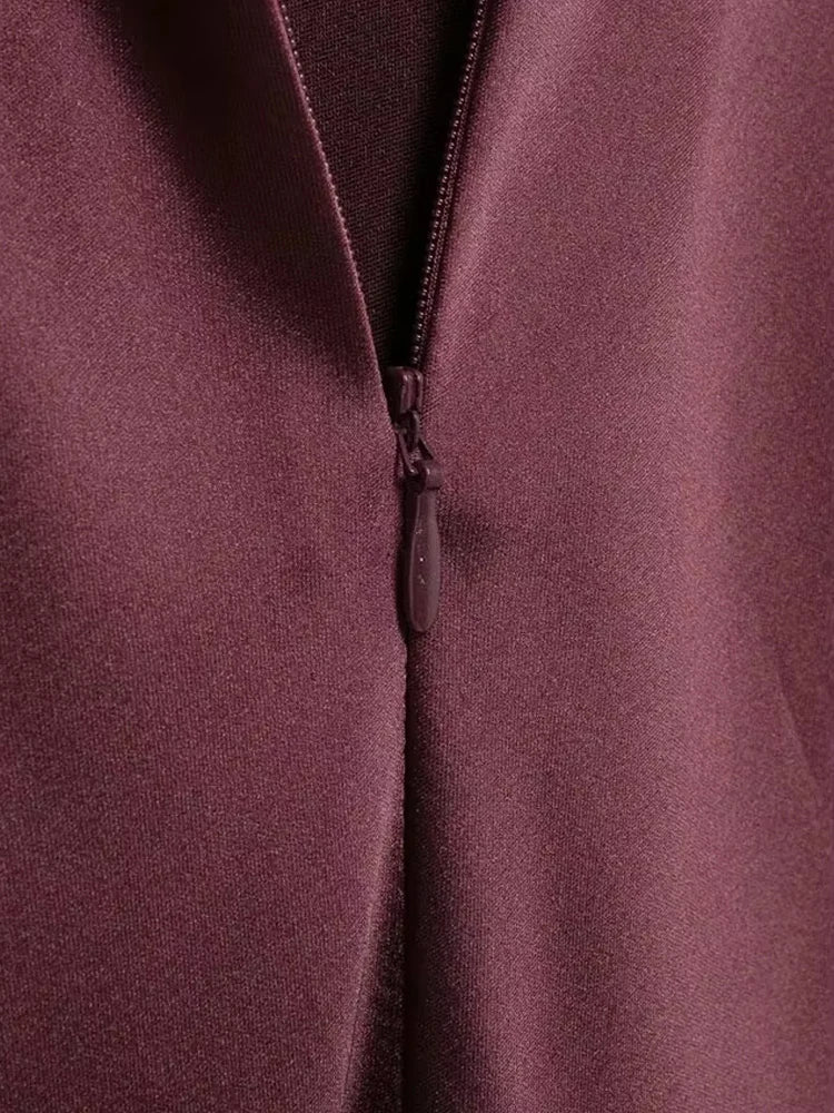 Women's Long Satin Halter Dress, Backless, Bow Tied, Back Zipper, Female Dresses, Sexy Fashion 