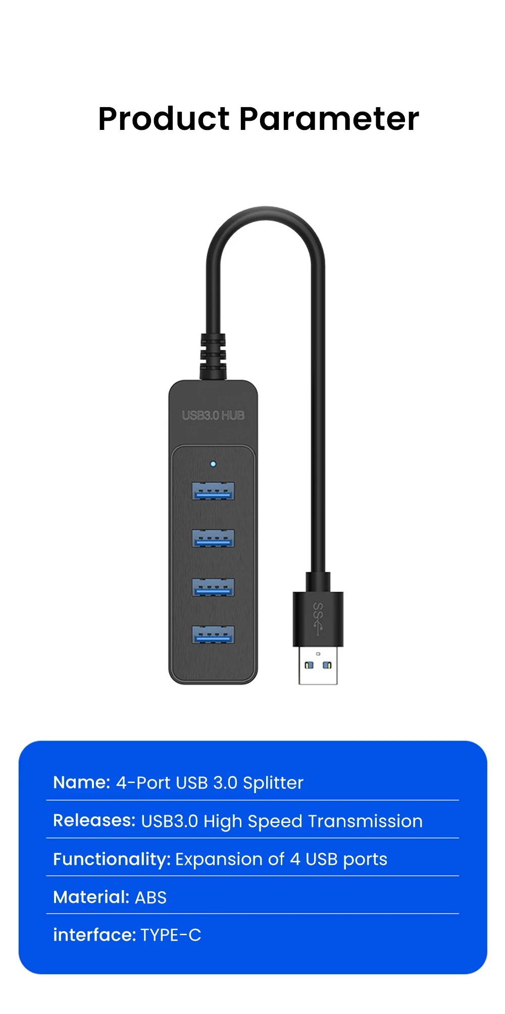 Fünf-Port USB-Hub - USB-A oder USB-C