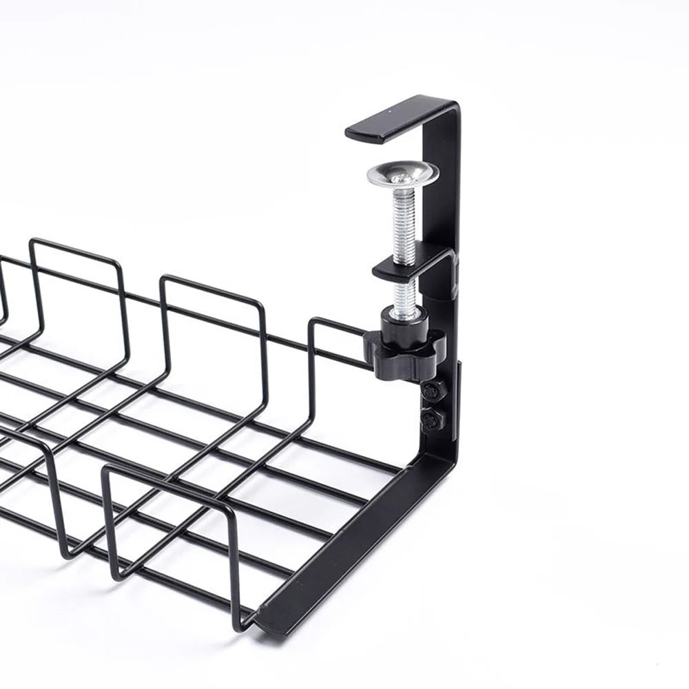 Clamp-On Under-Desk Cable Tray