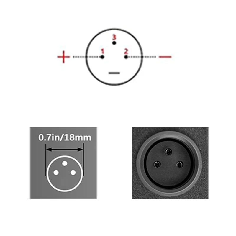 29,4-V-5-A-Ladegerät für 7S-Li-Ionen-Akkupacks, 3-poliger XLR-Anschluss