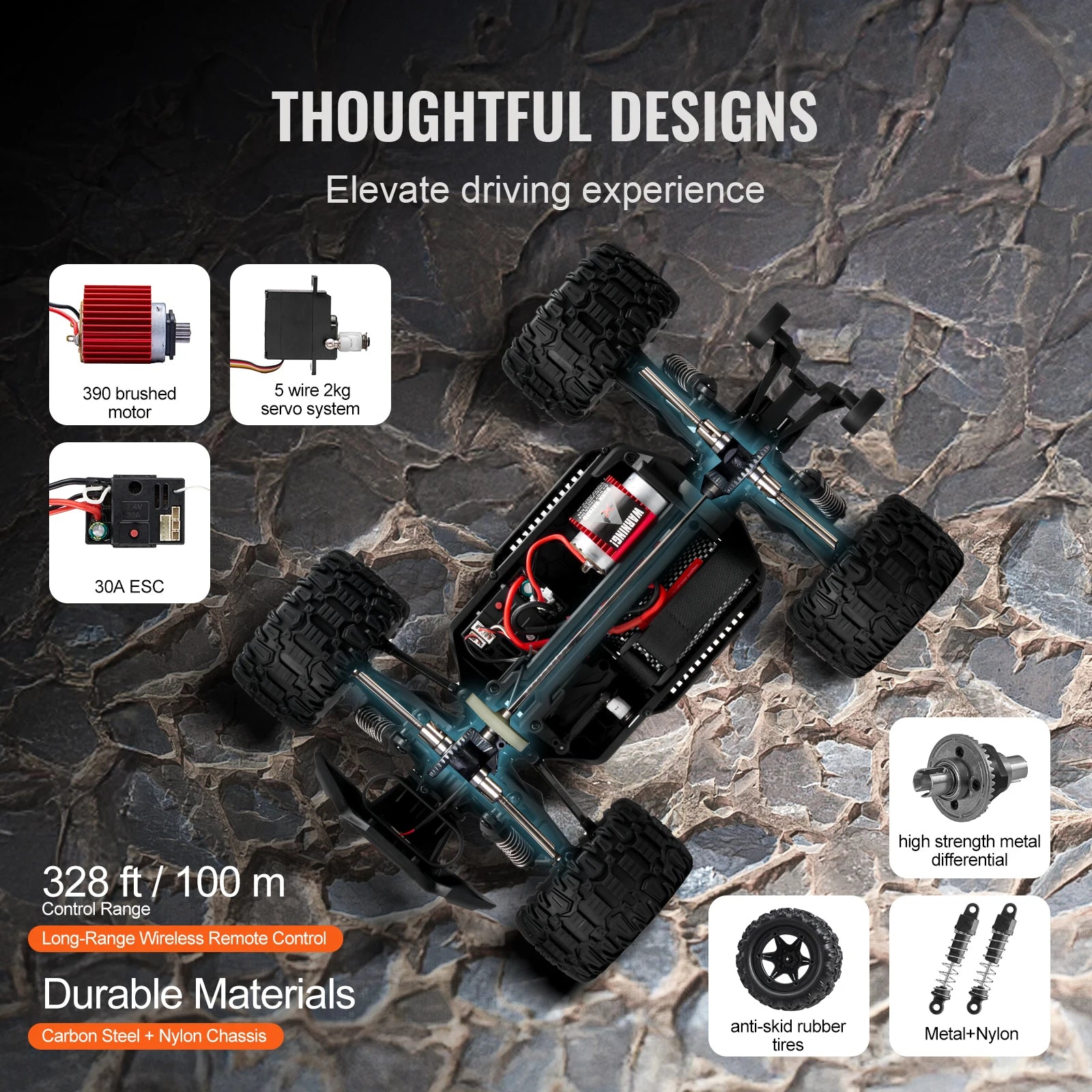 1:14 4WD RC Off-Road Lastbil 38KM/H Höghastighets Driftingbil