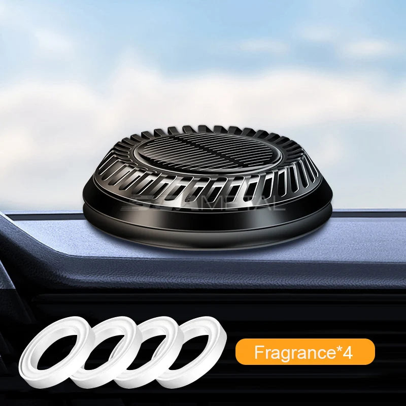 SEAMETAL Solar Air Freshener for Car Auto-Rotating Essential Oil Diffuser Dashboard Perfume Car Interior Accessories Remove Odor