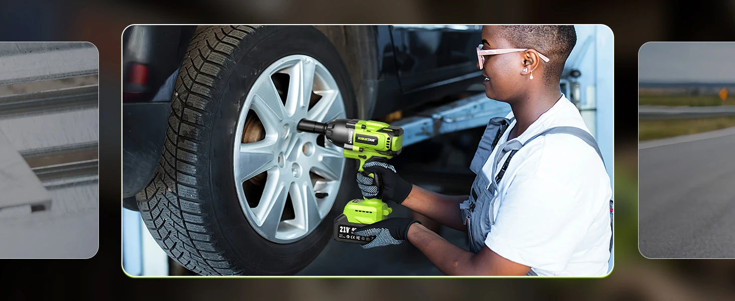 1200Nm 1/2 Inch Cordless Impact Wrench with 2 x 4.0Ah Batteries