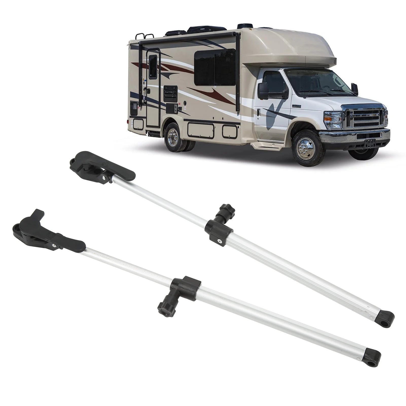 2pcs RV Window Support Rod 310‑435mm Telescopic Aluminium Alloy for Motorhome Camper Trailer