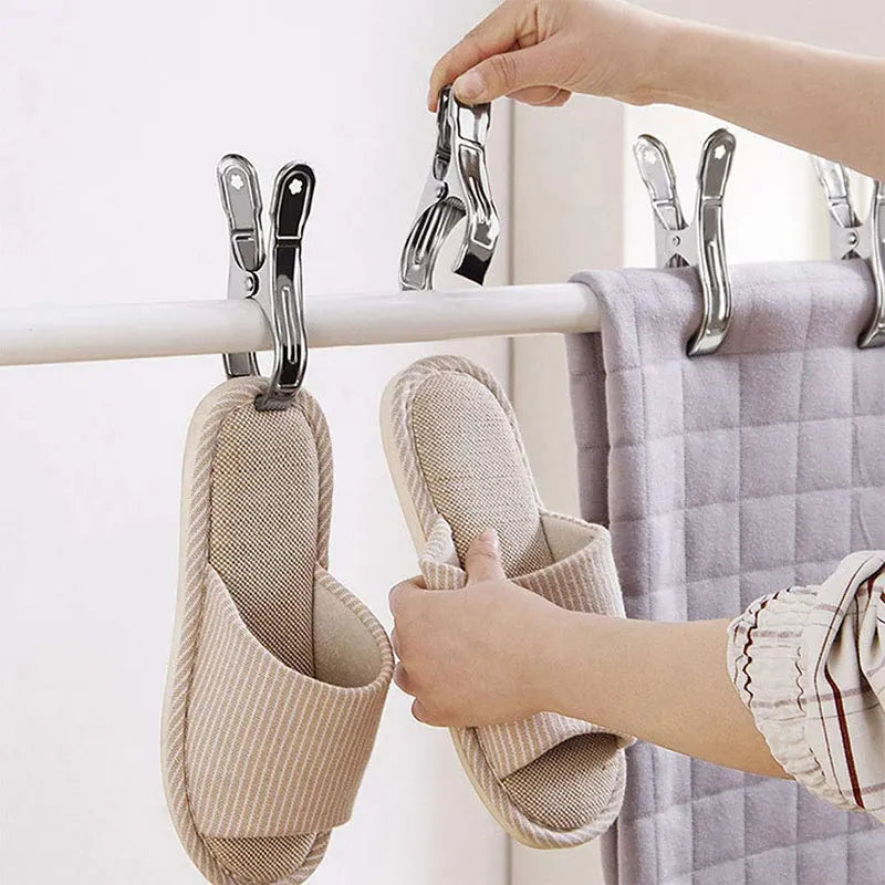 Molas para toalhas de praia em aço inoxidável, resistentes e grandes, molas para roupa e molas de fixação corta-vento para roupa, edredões e mantas