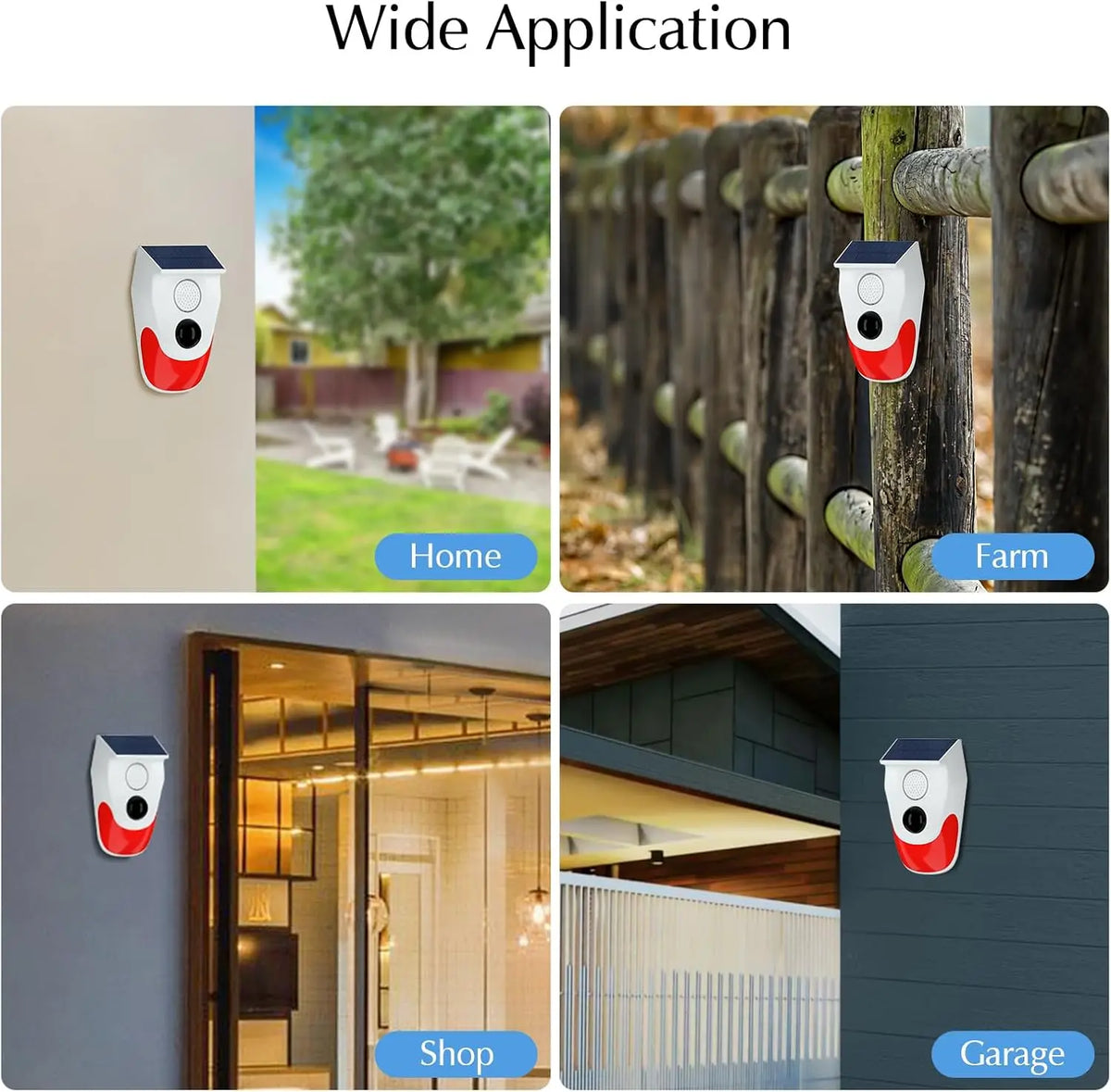 Solar and USB Motion Alarm with Flashing Light
