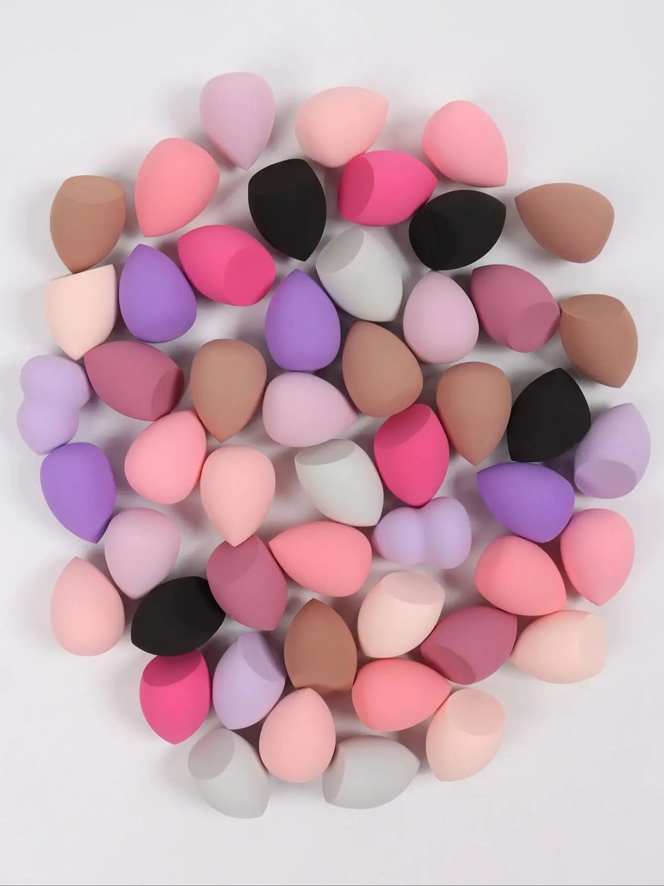 Medium Size Beauty Sponge 6/12/24/36/60 Pieces, Random Color and Shape, Foundation Mixing Beauty Sponge, Liquid, Cream and Powde 